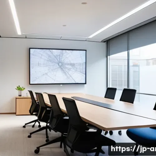 건축사와 구조공학 전문가 협력 사례 - A modern architectural design meeting room where Japanese architects and structural engineers collab...